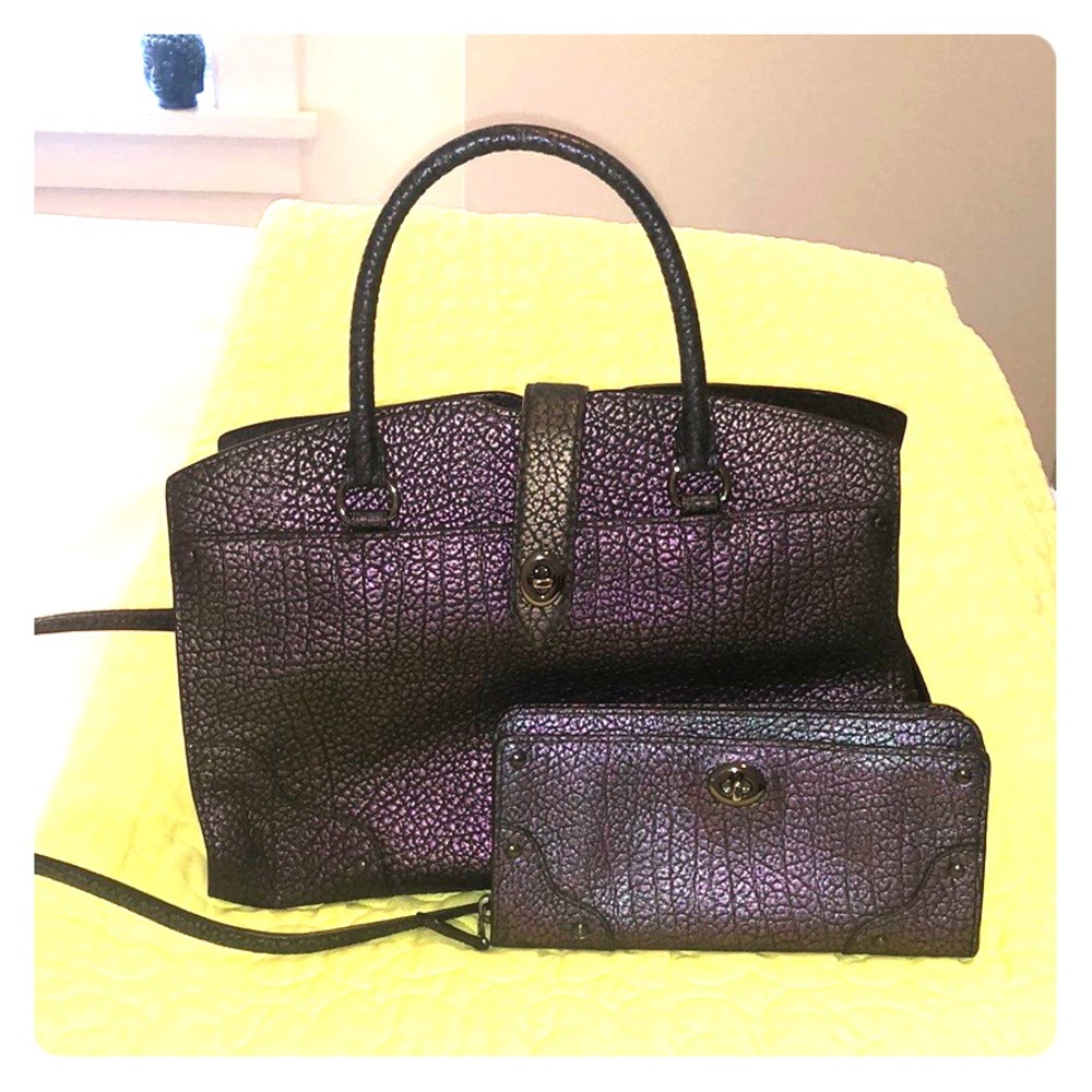 Coach bag with matching wallet.